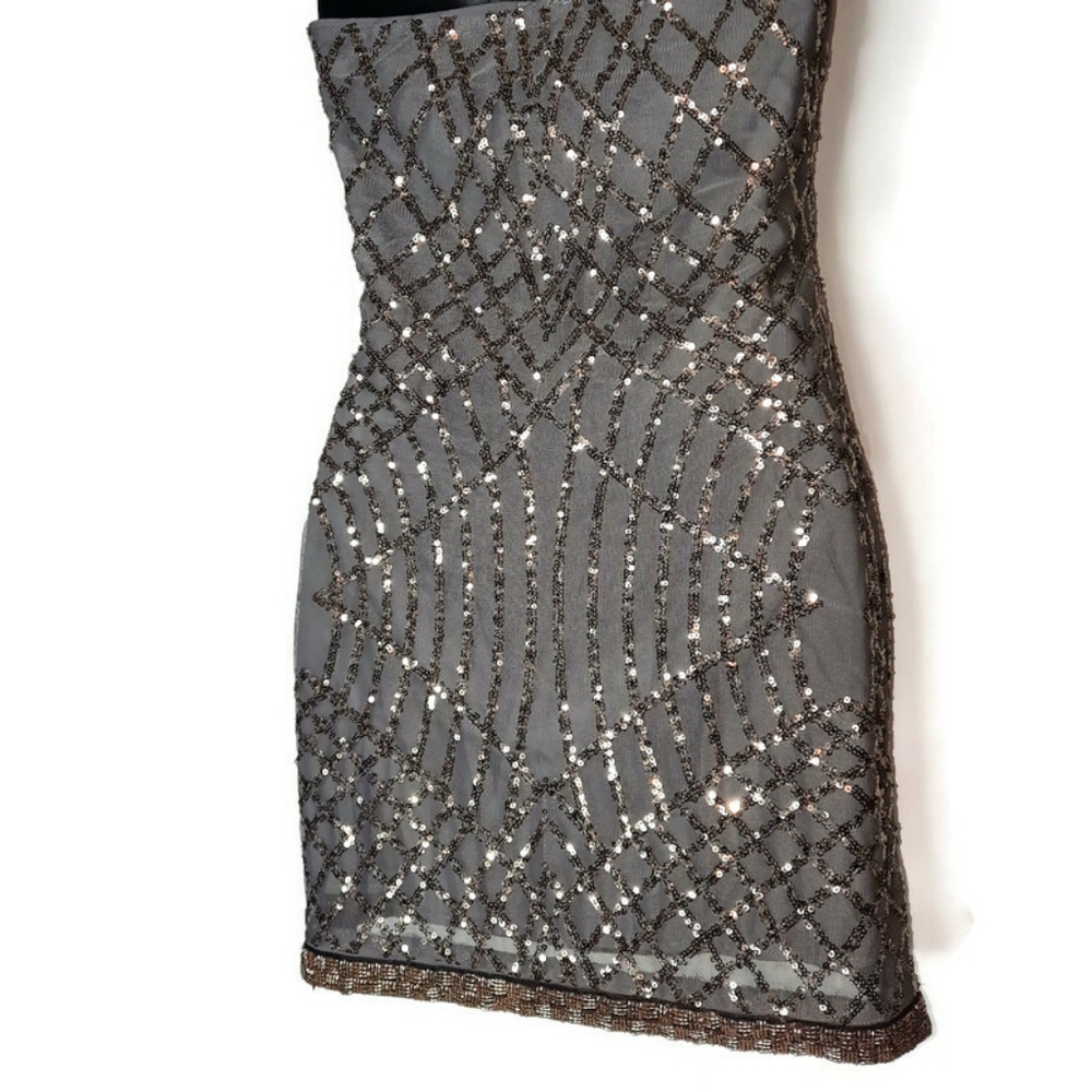 SAYLOR Goldy Sequin Beaded Mini Dress Cocktail Party Revolve XS 0 2 - Picture 6 of 9